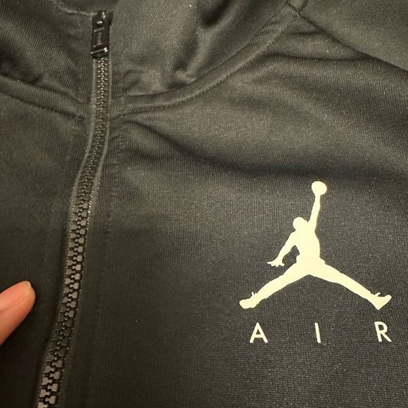 Air Jordan Jacket Men's Size Large Black Jumpman Taped Tricot Full Zip - Picture 1 of 6